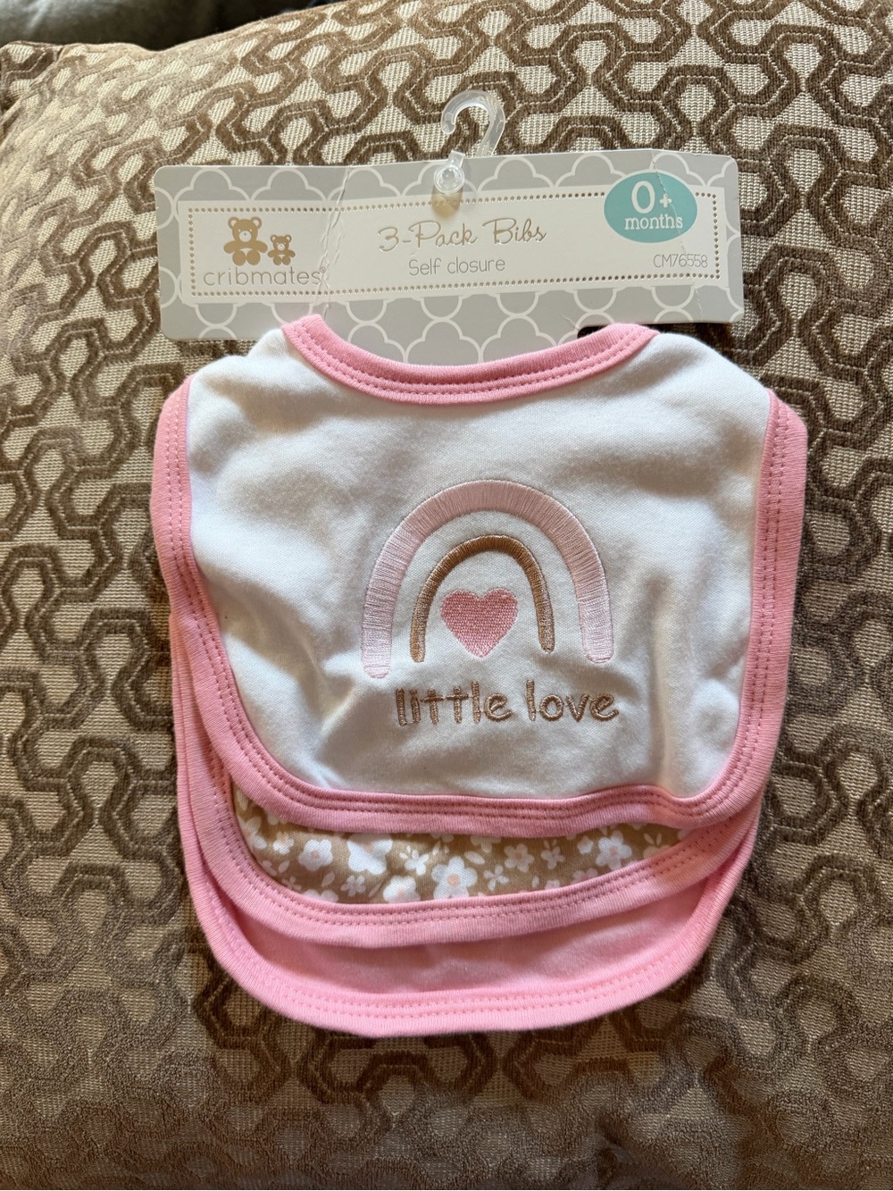 Crib mates Little Love Pink Baby Bibs - 3-Pack